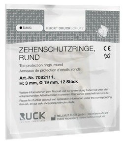 RUCK® basic, orteza filcowa krążki białe, 3 mm, 12 szt.