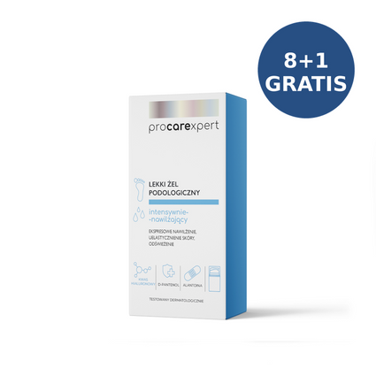ProCareXpert Lekki żel podologiczny intensywnie nawilżający 50 ml, 8+1 GRATIS