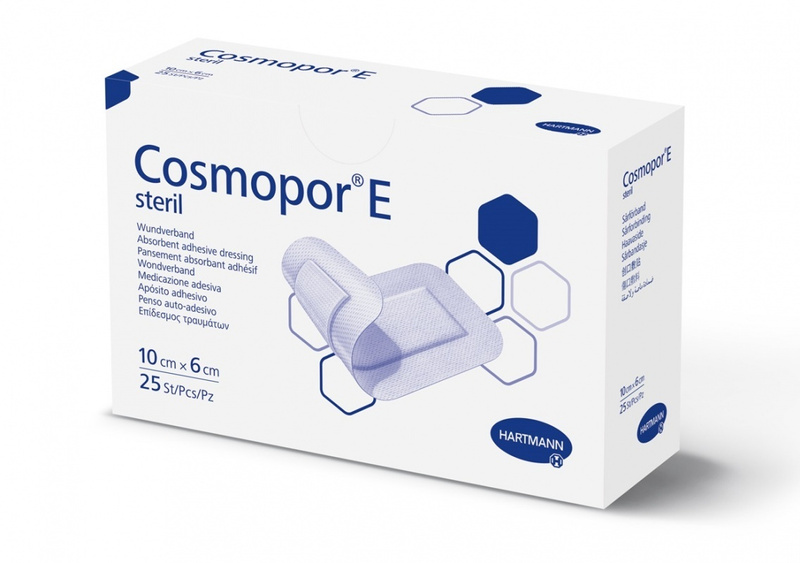 Cosmopor E - jałowy opatrunek na rany, 6 x 10 cm, 25 szt.