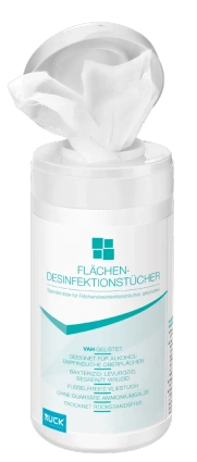 Chusteczki do dezynfekcji, bez alkoholu, pojemnik + wkład 150 szt.