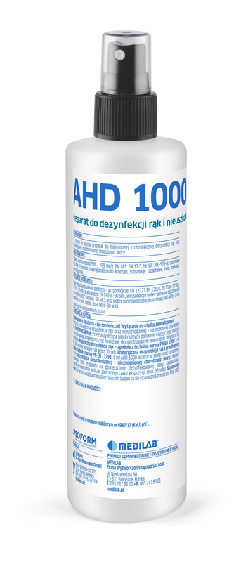 Medilab AHD 1000 płyn do higienicznej i chirurgicznej dezynfekcji rąk i skóry 250 ml