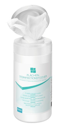 RUCK® chusteczki do dezynfekcji i mycia powierzchni, zawierają alkohol, pojemnik + wkład 150 szt.