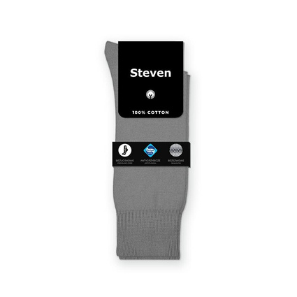 Steven skarpety szare 100% bawełna Sanitized bezuciskowe bezszwowe