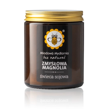 MIODOWA MYDLARNIA Świeca z wosku sojowego ZMYSŁOWA MAGNOLIA, 180 ml