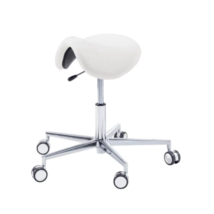 Taboret podologiczny RUCK STOOL saddle biały krótki podnośnik