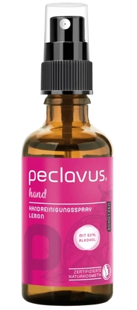 peclavus hand oczyszczająco pielęgnujący spray do rąk, cytrynowy, 50 ml