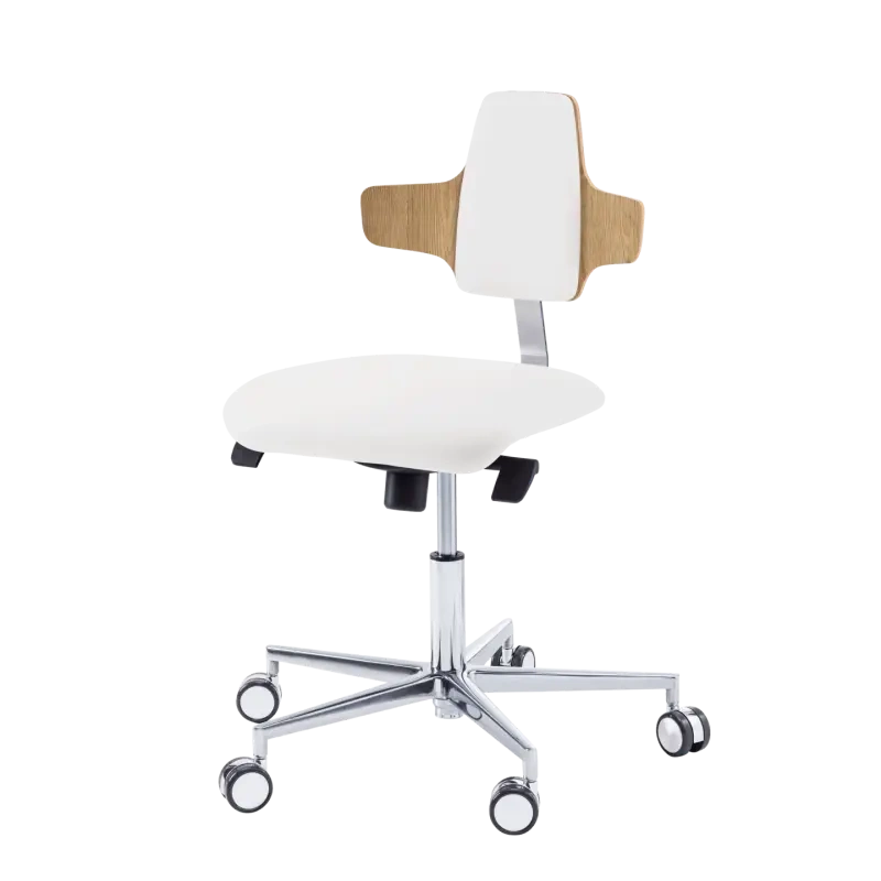 Krzesło podologiczne RUCK STOOL dynamic, napoleon, CPL Dąb, biały 