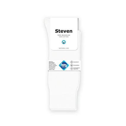 Steven skarpety białe 100% bawełna Sanitized