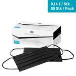 RUCK maseczki higieniczne klasa medyczna 1, czarne 50 szt.