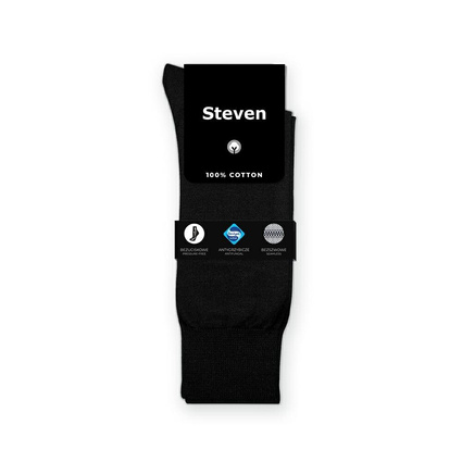 Steven skarpety czarne 100% bawełna Sanitized bezuciskowe bezszwowe
