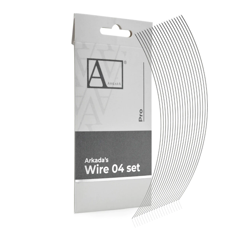 Arkada’s Drut prosty 04 – zestaw 20 szt. 0,4 mm × 10 cm