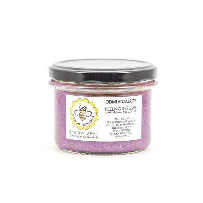 MIODOWA MYDLARNIA Peeling do ciała z woskiem pszczelim RYŻOWY, 200 g