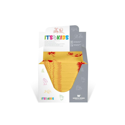 Podkłady higieniczne bibułowe-foliowe z motywem dziecięcym, 33x48 cm, żółte 80 szt