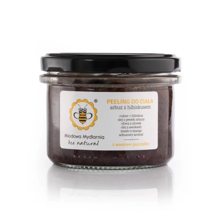 MIODOWA MYDLARNIA Peeling do ciała ARBUZ Z HIBISKUSEM, 200 g