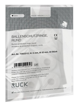 RUCK® basic, orteza filcowa krążki białe, 5 mm, 40 szt.