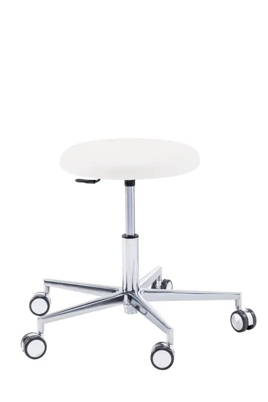 Taboret podologiczny RUCK STOOL round, biały, długi