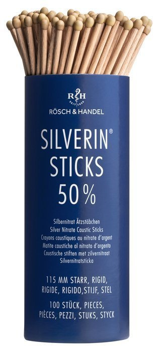 Silverin® patyczki do leczenia brodawek wirusowych, azotan srebra 50%, rozm. 115 mm, sztywne 100 szt.