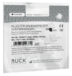 RUCK® smartgel plug+switch, kliny korekcyjne, asymetryczne, turkusowe, małe, strong, 20 szt