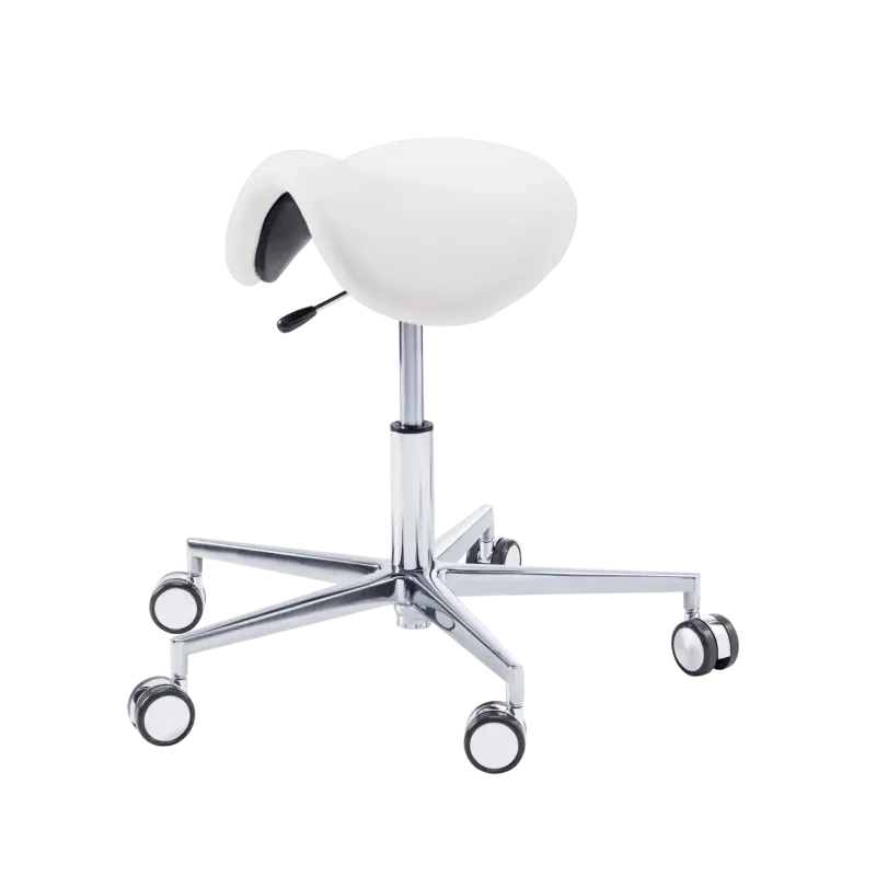 Taboret podologiczny RUCK STOOL saddle biały długi podnośnik