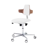 Krzesło podologiczne RUCK STOOL dynamic, napoleon, CPL Orzech, biały