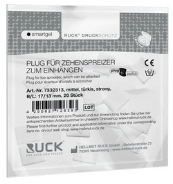 RUCK® smartgel plug+switch, kliny korekcyjne, asymetryczne, turkusowe, średnie, strong, 20 szt