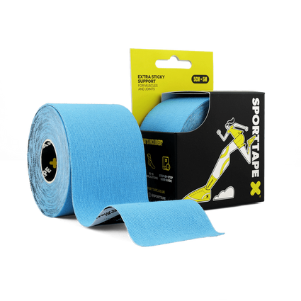 SPORTTAPE Extra Sticky taśma do kinesiotapingu niebieski 5 cm x 5 m