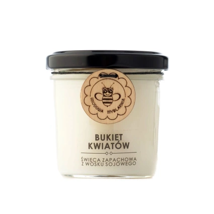 MIODOWA MYDLARNIA Świeca z wosku sojowego BUKIET KWIATÓW, 120 ml