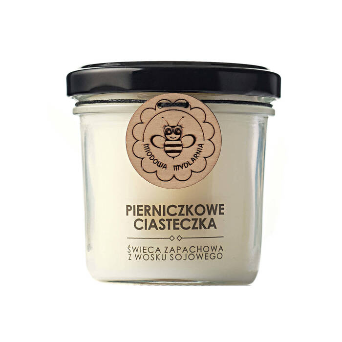 MIODOWA MYDLARNIA Świeca z wosku sojowego PIERNICZKOWE CIASTECZKA, 120 ml