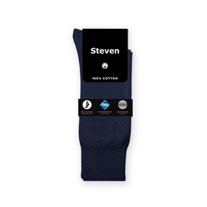 Steven skarpety granatowe 100% bawełna Sanitized bezuciskowe bezszwowe