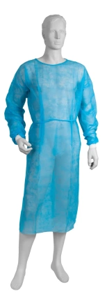 Fartuch medyczny ochronny z włókniny, niebieski, rozmiar XL, mankiet, 10 szt.