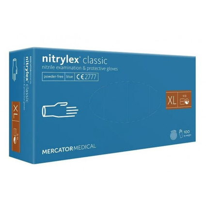 nitrylex® bezpudrowe rękawice nitrylowe niebieskie, XL, 100 szt.