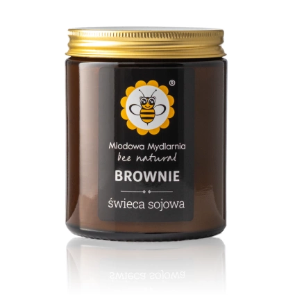 MIODOWA MYDLARNIA Świeca z wosku sojowego BROWNIE, 180 ml