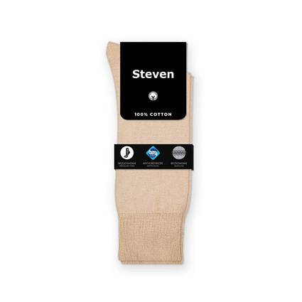 Steven skarpety beżowe 100% bawełna Sanitized bezuciskowe bezszwowe