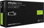 nitrylex® black bezpudrowe rękawice nitrylowe czarne, S, 100 szt.