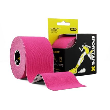 SPORTTAPE Extra Sticky taśma do kinesiotapingu różowy 5 cm x 5 m