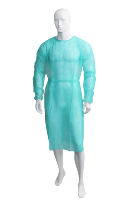 Fartuch medyczny ochronny z włókniny, zielony, rozmiar XL, gumka, 10 szt.