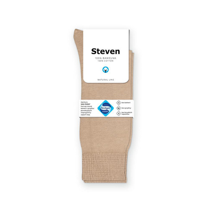 Steven skarpety beżowe 100% bawełna Sanitized