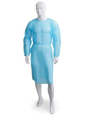 Fartuch medyczny ochronny z włókniny, niebieski, rozmiar XL, gumka, 10 szt.