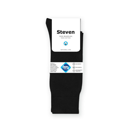Steven skarpety czarne 100% bawełna Sanitized