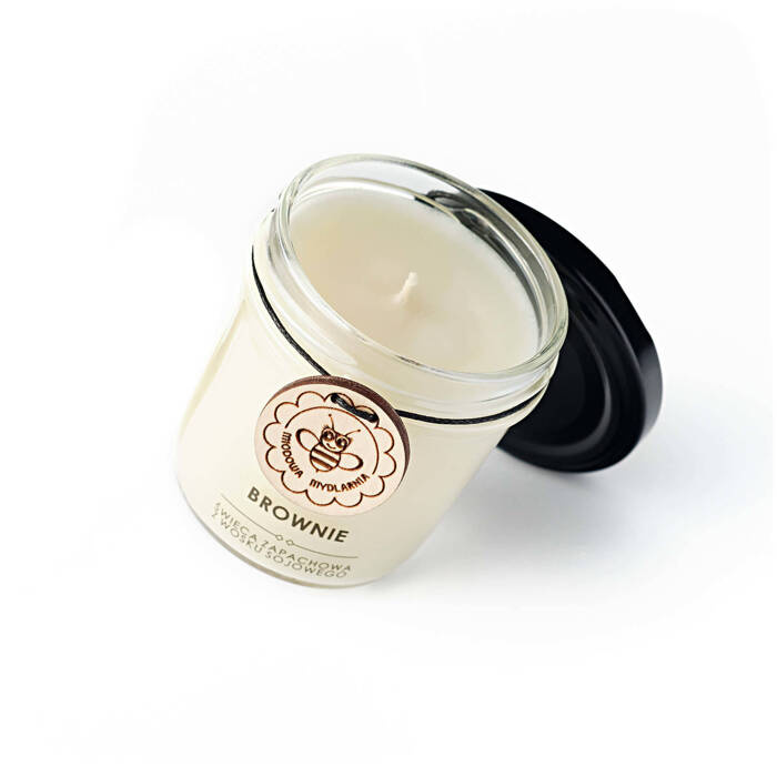 MIODOWA MYDLARNIA Świeca z wosku sojowego BROWNIE, 120 ml