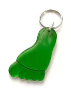 Breloczek na klucze – kształt stopy zielony, 1 szt.