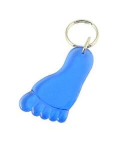 Breloczek na klucze – kształt stopy niebieski, 1 szt.