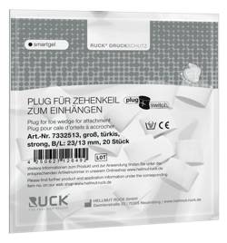 RUCK® smartgel plug+switch, kliny korekcyjne, elipsoidalne, turkusowe, duże, strong, 20 szt