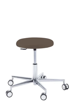 Taboret podologiczny RUCK STOOL round, mocca, długi podnośnik