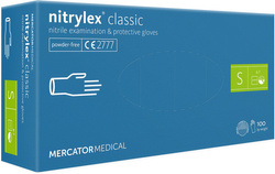 nitrylex® bezpudrowe rękawice nitrylowe niebieskie, S, 100 szt.
