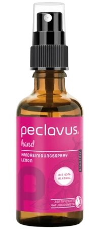 peclavus hand oczyszczająco pielęgnujący spray do rąk, cytrynowy, 50 ml